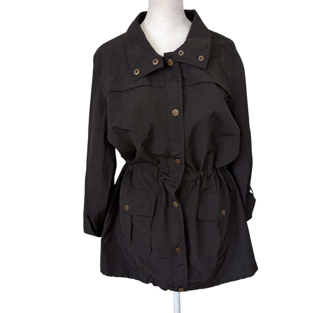 Santuary Black Cinch Waisted Rain Jacket Womens Size Small